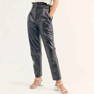 Free People Wonderwoman Navy Blue Paper Bag Pants